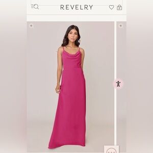 Revelry Nadia Chiffon Dress - Hot Pink